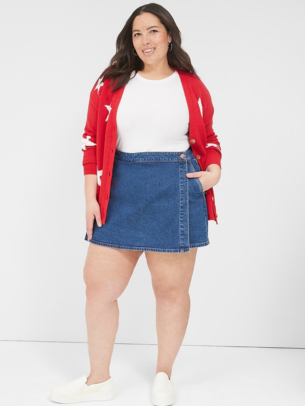 Lane Bryant Signature Fit Mid Rise Denim Skort Size 20